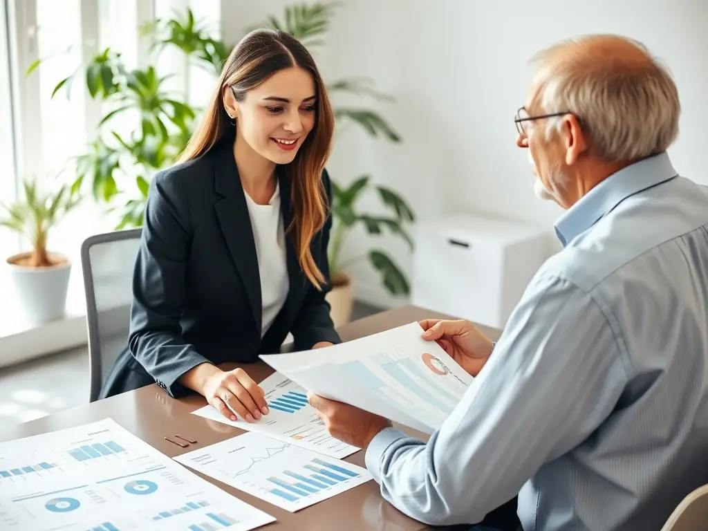 A consultant reviewing BBBEE compliance documents with a client.